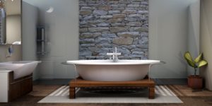Oryginalna łazienka szara – z ciepłem drewna czy na kolorowo?